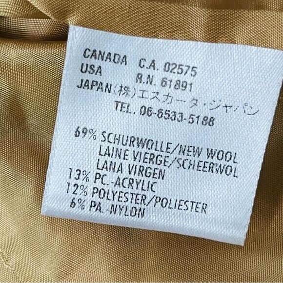 Vintage Escada Wool Tweed Suit Size 10 Pastel Yellow Mod Mad Men Vibes - Picture 10 of 12